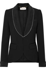 Rachel Zoe - Tyler crystal-embellished satin-trimmed crepe blazer at Net A Porter