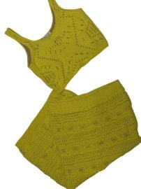 Rachel Zoe Skirts Rachel Zoe Yellow Crochet Skirt And Crop Top Twopiece Set Poshmark at Poshmark