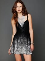 Rachels black and silver dress at Free People