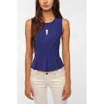 Rachels blue peplum top at Urban Outfitters at Urban Outfitters