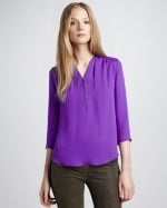 Rachels purple zip blouse at Neiman Marcus