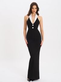 Raelyn Black and White Business Casual Maxi Dress at Miss Circle