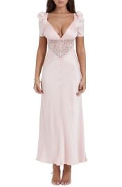 Rafaela Lace Inset Silk Blend Cocktail Dress at Nordstrom