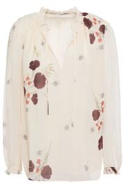 Rafaella ruffle-trimmed floral-print silk-georgette blouse at The Outnet