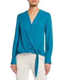 Rag   Bone Felix Tie-Front Popover Blouse at Neiman Marcus