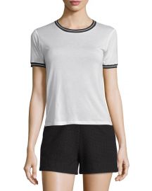 Rag   Bone Stevie Tipped Jersey Tee  Blanc at Neiman Marcus