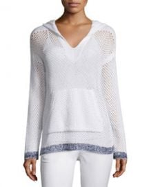 Rag   Bone Thea Mesh Hooded Sweatshirt  White at Neiman Marcus