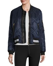 Rag   Bone Vine Zip-Front Quilted Bomber Jacket  Black at Neiman Marcus