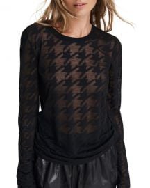 Rag  Bone Valencia Houndstooth Long-Sleeve Top at Neiman Marcus