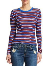 Rag  amp  Bone - Avery Striped Cashmere-Blend Shirt at Saks Off 5th