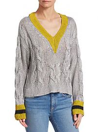 Rag  amp  Bone - Emma Cropped Color Block Sweater at Saks Off 5th