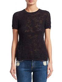 Rag  amp  Bone - Perry Floral Jacquard Short-Sleeve Tee at Saks Off 5th