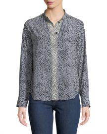 Rag  amp  Bone Christie Long-Sleeve Cheetah Animal-Print Silk Blouse at Neiman Marcus