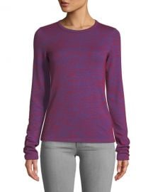 Rag  amp  Bone Crewneck Long-Sleeve Slim Patterned Jersey Tee at Neiman Marcus