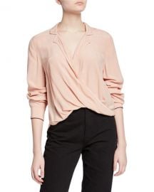 Rag  amp  Bone Dean Cross-Front Long-Sleeve Top at Neiman Marcus