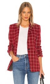 Rag  amp  Bone Hazel Check Blazer in Red Check from Revolve com at Revolve