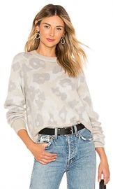 Rag  amp  Bone Leopard Crew Sweater in Mink from Revolve com at Revolve