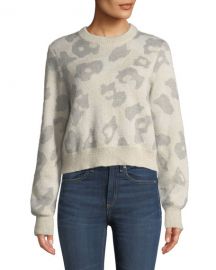 Rag  amp  Bone Leopard-Print Mohair-Blend Crewneck Sweater at Neiman Marcus