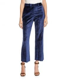 Rag  amp  Bone Libby Velvet Cropped Flare-Leg Pants at Neiman Marcus