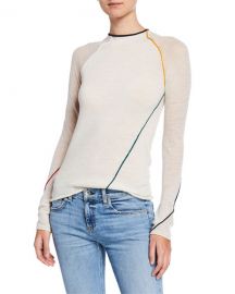 Rag  amp  Bone Lydia Alpaca-Blend Crewneck Top w  Seams at Neiman Marcus