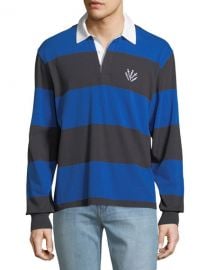 Rag  amp  Bone Men  x27 s Rugby Polo Shirt with Dagger Embroidery at Neiman Marcus