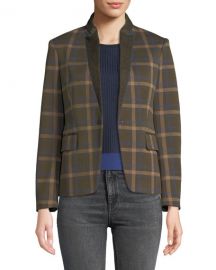 Rag  amp  Bone Naomi Check Snap-Front Blazer at Neiman Marcus