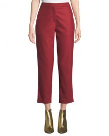 Rag  amp  Bone Poppy Straight-Leg Cropped Wool Pants at Neiman Marcus