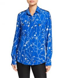 Rag  amp  Bone Therese Printed Viscose Button-Down Blouse at Neiman Marcus