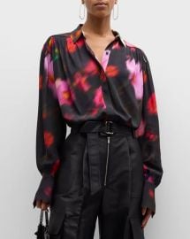 Rag Bone Aubrey Floral Print Button Up Top at Neiman Marcus