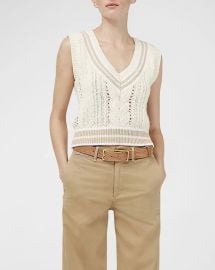Rag Bone Brandi Cable Knit Sweater Vest at Neiman Marcus