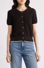 Rag Bone Dina Tipped Short Sleeve Cardigan at Nordstrom Rack