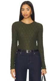 Rag Bone Ellie Lace Long Sleeve Tee In Army at Revolve
