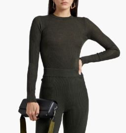 Rag Bone Emory ribbed Wool Sweater in Army Green at The Outnet