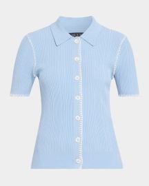 Rag Bone Harper Ribbed Short Sleeve Cardigan at Neiman Marcus