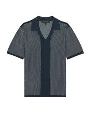 Rag Bone Harvey Knit Camp Shirt in Blue FWRD at FWRD