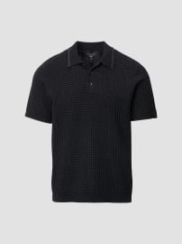 Rag Bone Harvey Rib Knit Cotton Blend Polo Shirt at Saks Fifth Avenue