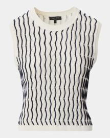 Rag Bone Leslie Striped Pointelle Knit Vest at Neiman Marcus