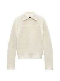 Rag Bone Madix Ribbed Wool Alpaca Polo in Ivory at Saks Fifth Avenue