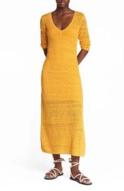 Rag Bone Renee Pointelle Cotton Blend Midi Dress at Nordstrom Rack