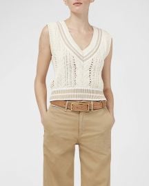 Rag amp Bone Brandi Cable-Knit Sweater Vest at Neiman Marcus