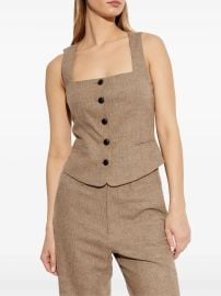 Rag amp Bone Checked Waistcoat Brown at Farfetch