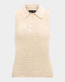 Rag amp Bone Georgia Knit Sleeveless Polo at Neiman Marcus
