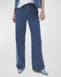 Rag amp Bone Logan Tweed Wide-Leg Jeans at Neiman Marcus