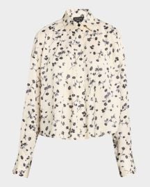Rag amp Bone Martha Floral Satin Shirt at Neiman Marcus