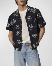 Rag amp Bone Menx27s Avery Embroidered Camp Shirt at Neiman Marcus