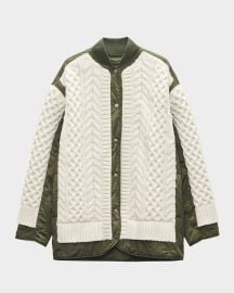 Rag amp Bone Winnie Mixed Media Jacket at Neiman Marcus