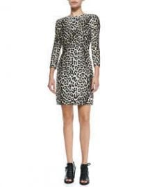 Rag and Bone 34-Sleeve Fitted Leopard Dress at Neiman Marcus