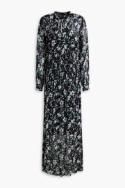 Rag and Bone Calista shirred metallic floral print chiffon maxi dress at The Outnet