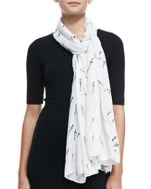 Rag and Bone Classic Dagger Wool Scarf White at Neiman Marcus