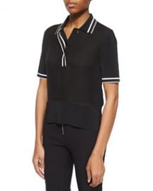 Rag and Bone Dana Striped-Trim Polo at Neiman Marcus